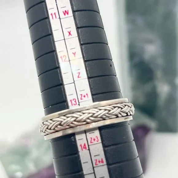 Sterling Silver Ring Braided Celtic Spinner Fidget Stamped 925 Size Z+2 - Picture 5 of 6